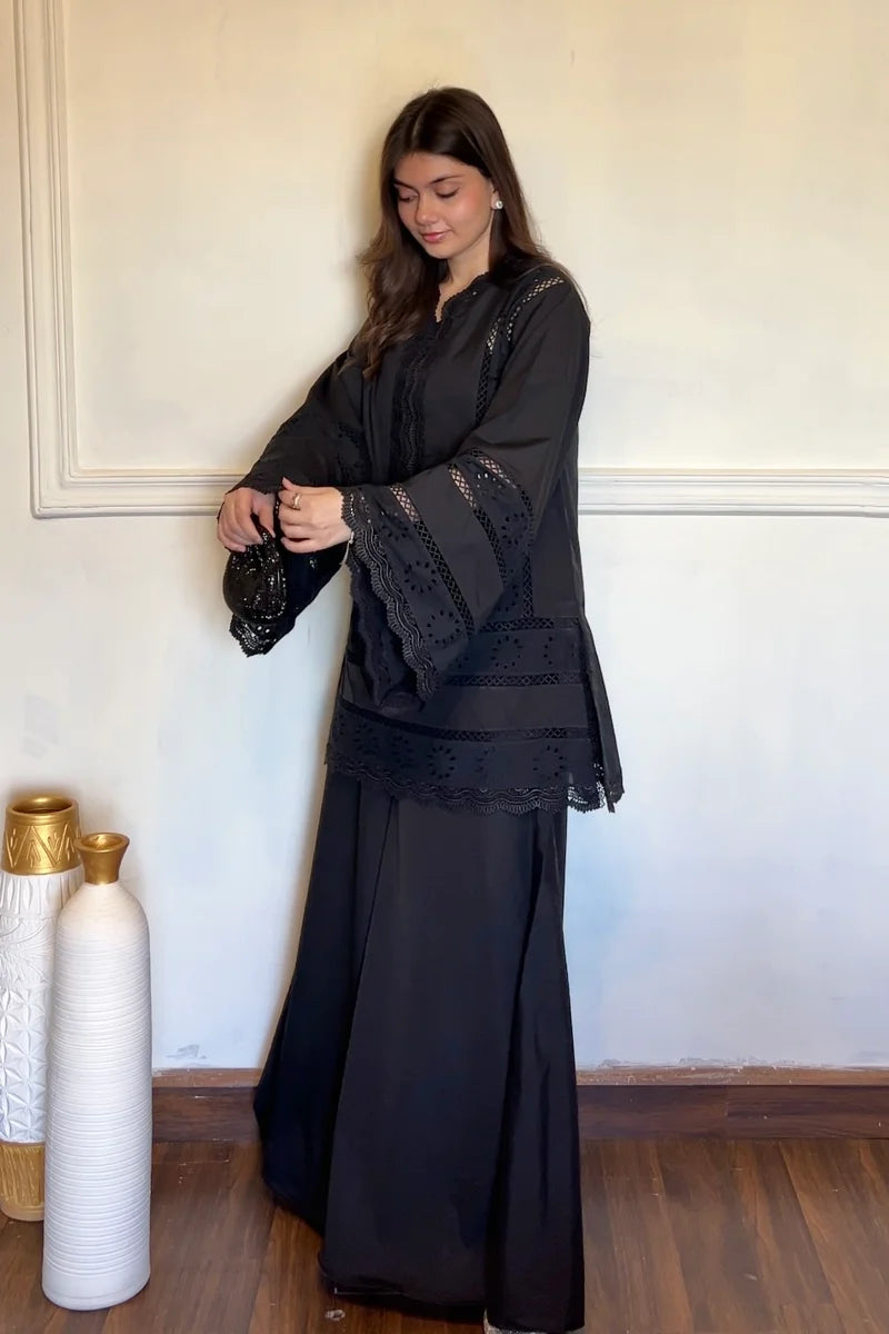 Black Chikankari 2 Piece Suit for Women