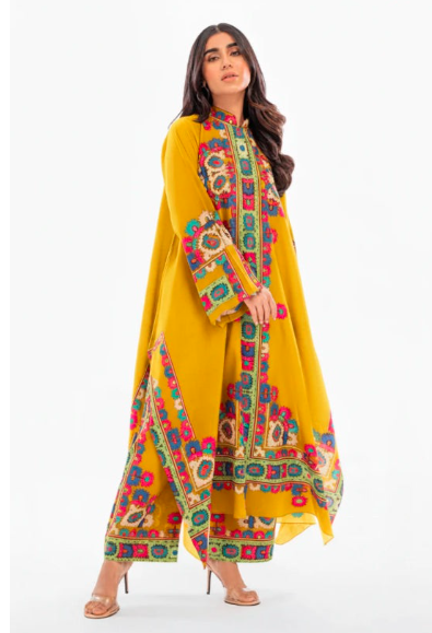 Mustard Kaftan 2 Piece Suit for Women